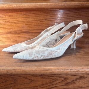 a new day Ivory Lace Slingback Heels